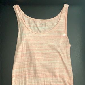Ann Taylor Loft Pink and White Tank